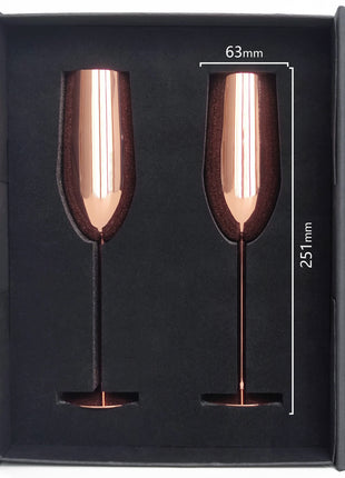 Wine Glasses in Rose Gold Set