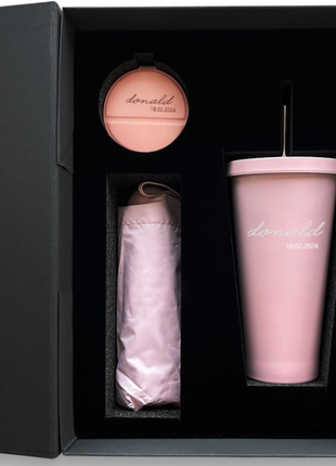 Pink Water Bottle Gift Set