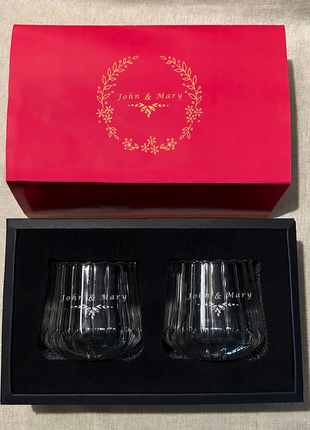 Elegant Floral Glass Whiskey Tumblers